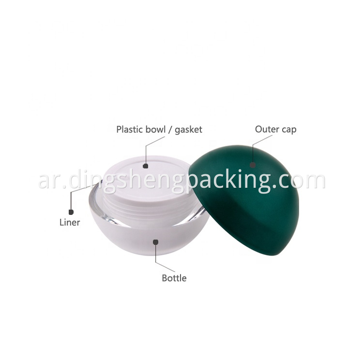 15g 30g Acrylic Cosmetic Ball Shape Cream Jar